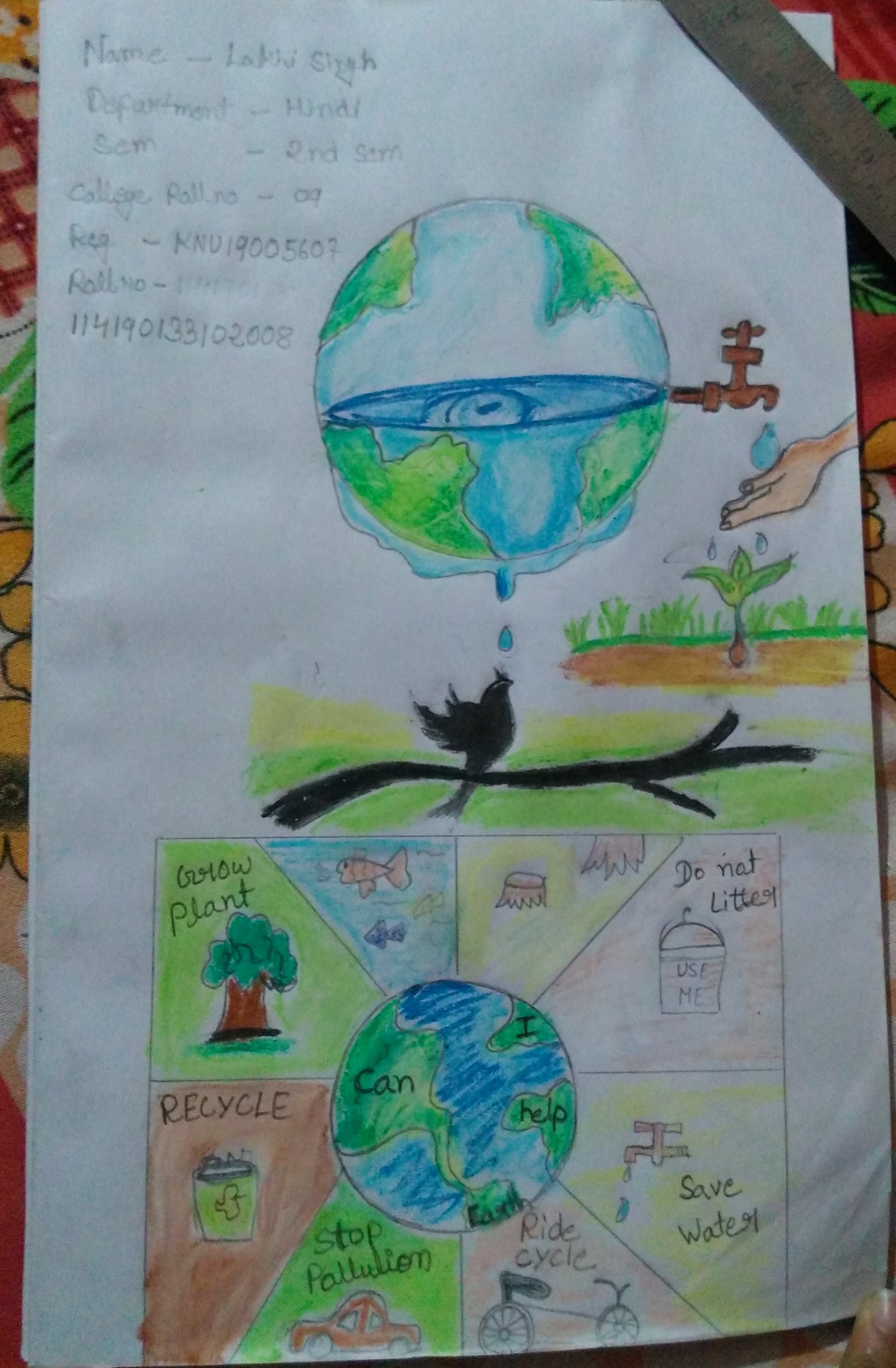 How to Draw World Environment Day Poster | Save Nature Drawing Easy -  YouTube | Easy drawings, Earth drawings, Art drawings for kids